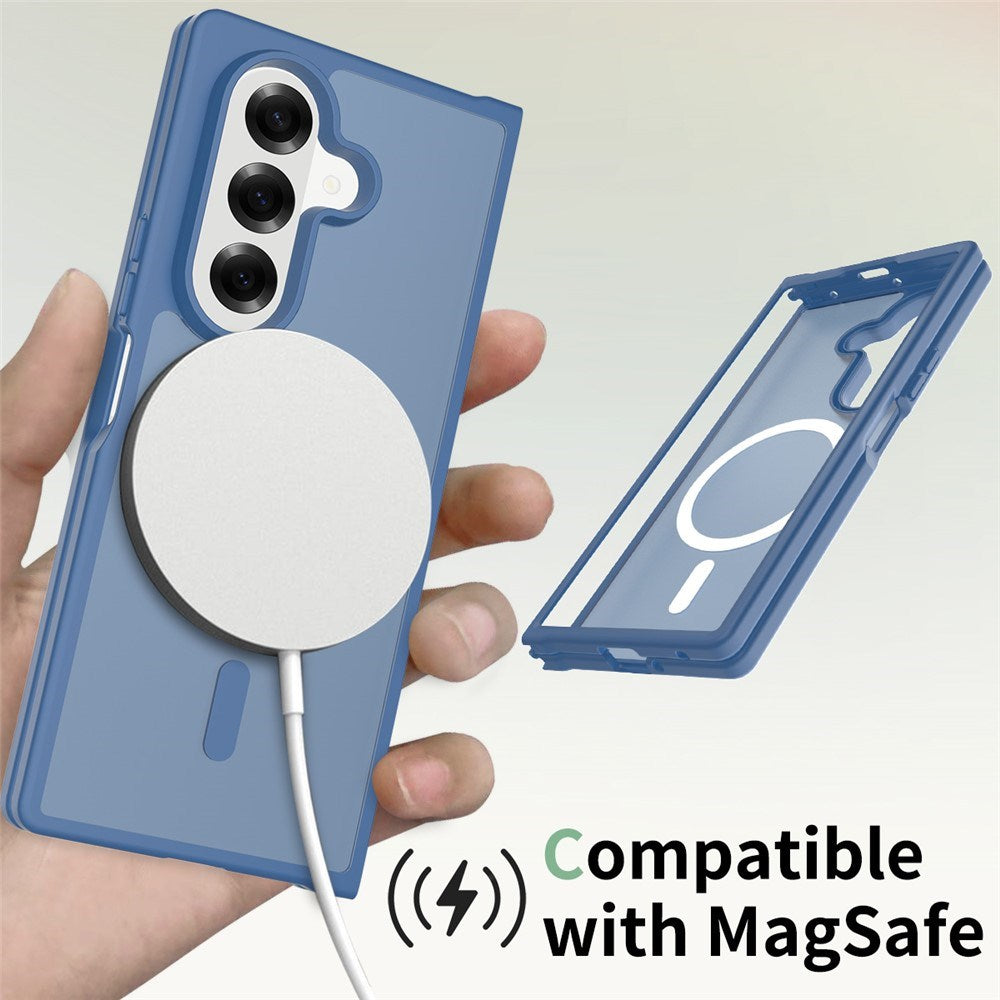 EIDERWOOD Samsung Galaxy Z Fold7 Mat Hybrid Cover - MagSafe Kompatibel - Gennemsigtig / Blå
