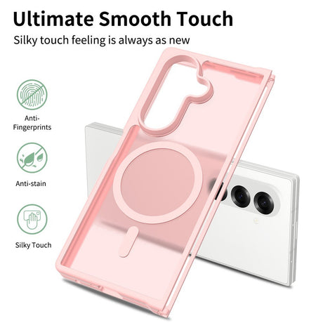 EIDERWOOD Samsung Galaxy Z Fold7 Mat Hybrid Cover - MagSafe Kompatibel - Gennemsigtig / Lyserød