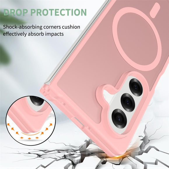 EIDERWOOD Samsung Galaxy Z Fold7 Mat Hybrid Cover - MagSafe Kompatibel - Gennemsigtig / Lyserød