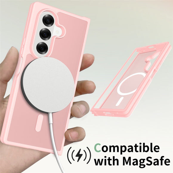 EIDERWOOD Samsung Galaxy Z Fold7 Mat Hybrid Cover - MagSafe Kompatibel - Gennemsigtig / Lyserød