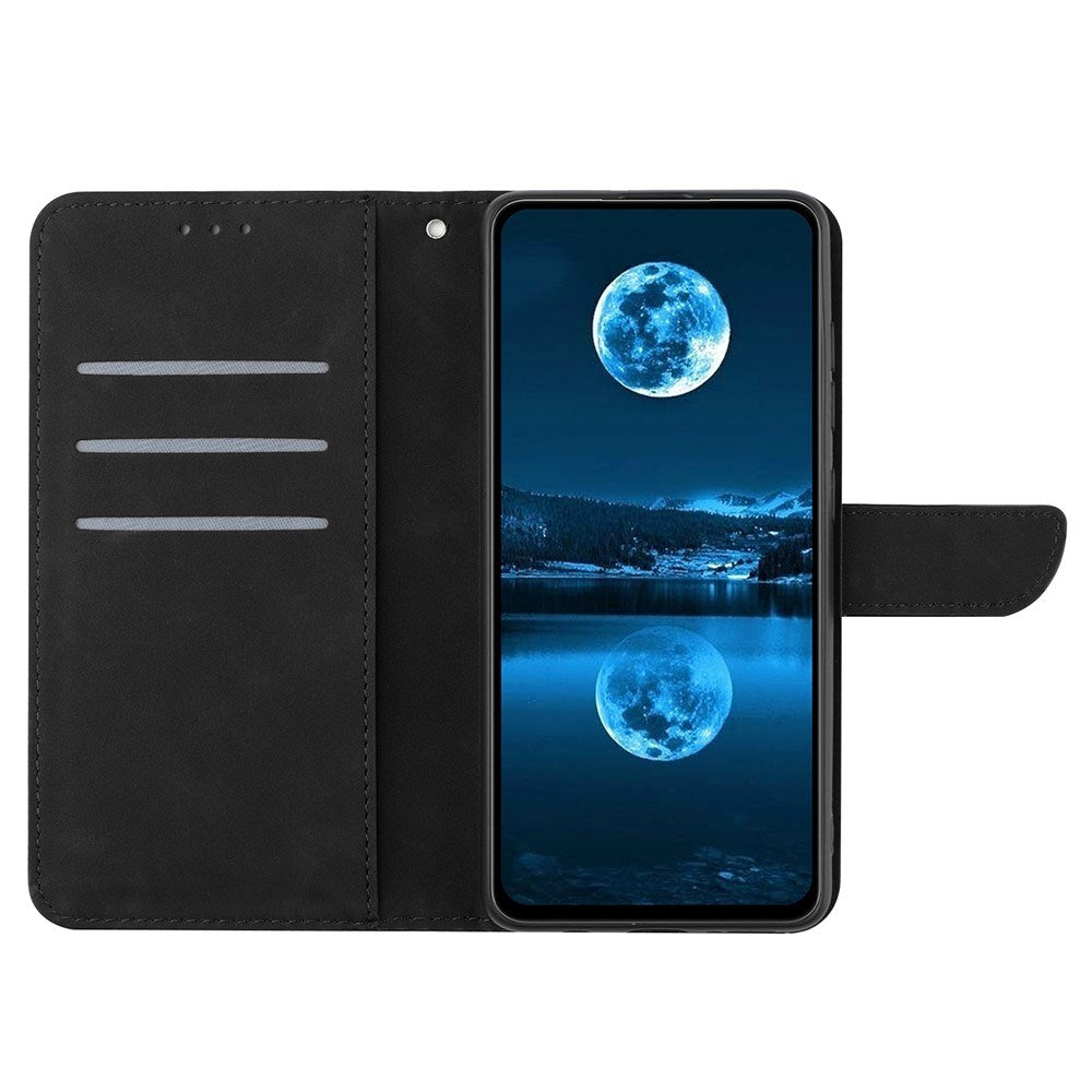 Oppo Reno14 (5G) Kunstlæder Flipcover m. Tryk - Sort