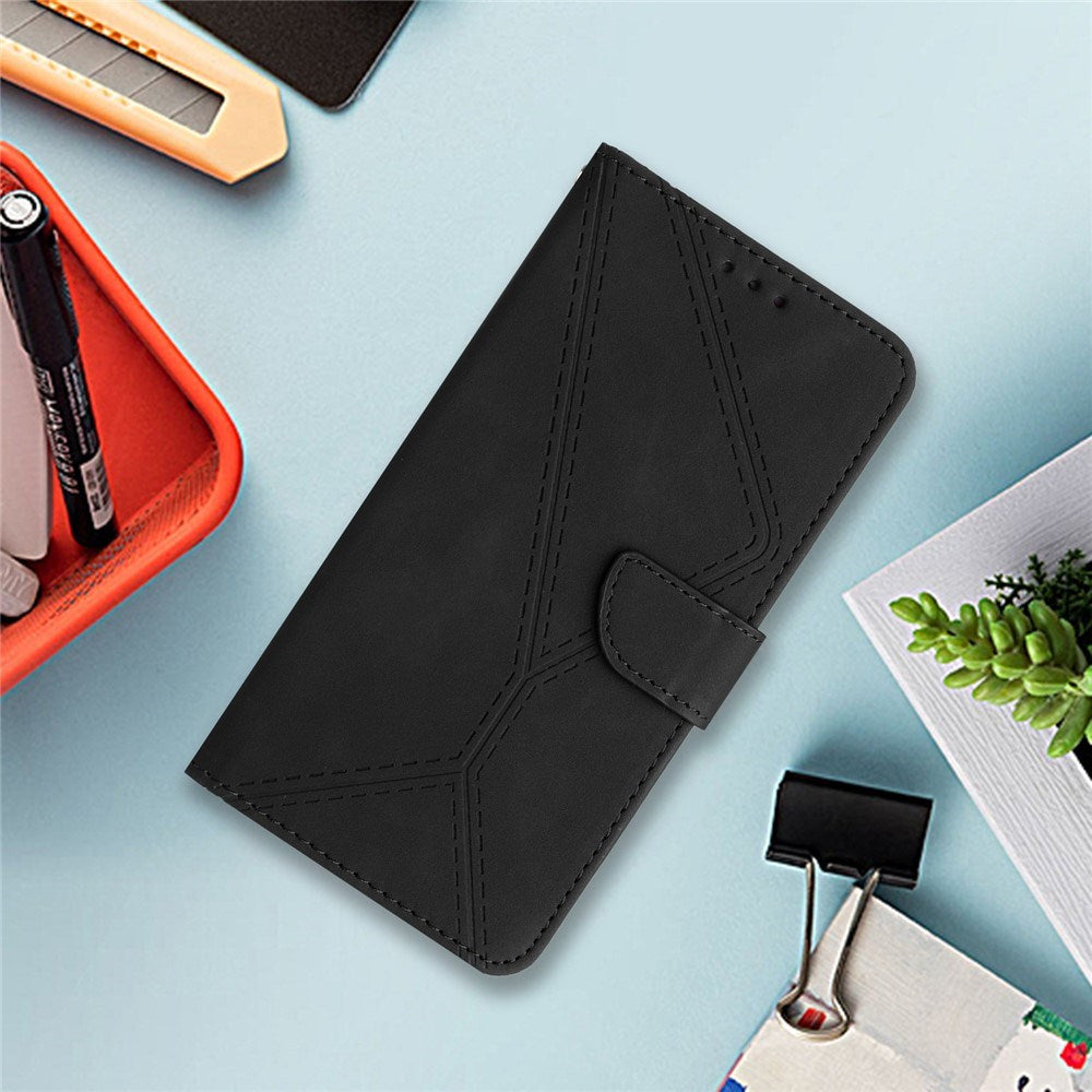 Oppo Reno14 (5G) Kunstlæder Flipcover m. Tryk - Sort