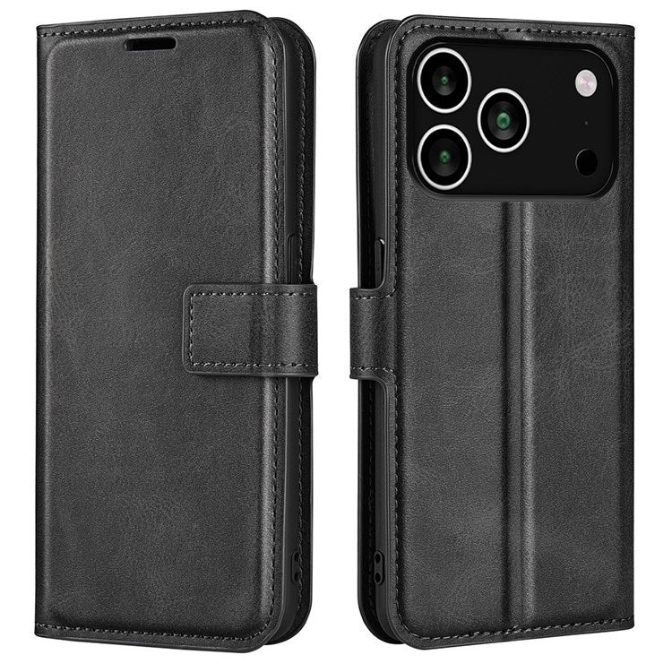 EIDERWOOD iPhone 17 Pro Max Kunstlæder Flip Cover m. Ståfunktion & Kortholder - Sort
