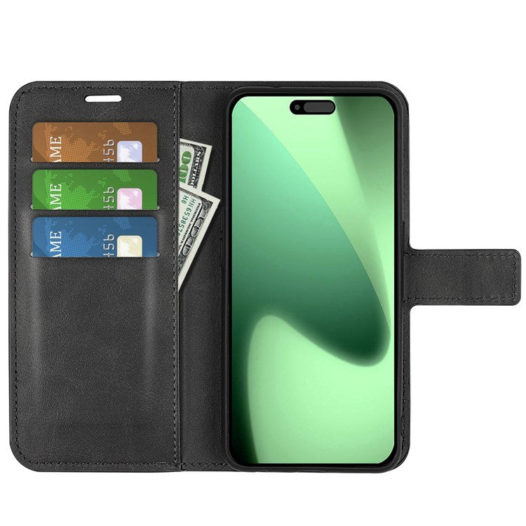 EIDERWOOD iPhone 17 Pro Max Kunstlæder Flip Cover m. Ståfunktion & Kortholder - Sort