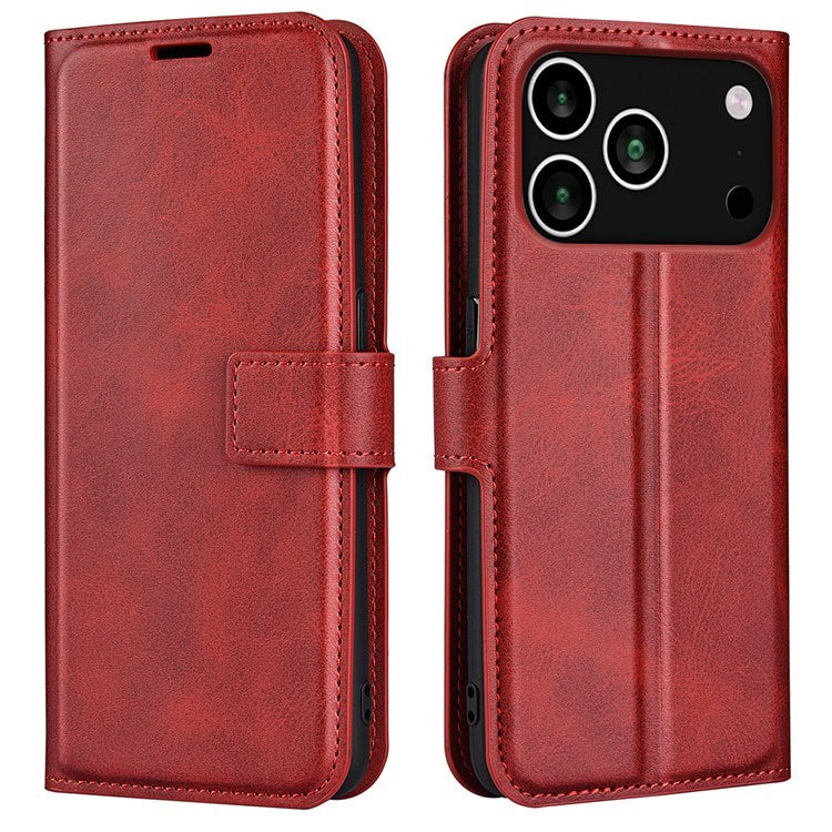 EIDERWOOD iPhone 17 Pro Max Kunstlæder Flip Cover m. Ståfunktion & Kortholder - Rød