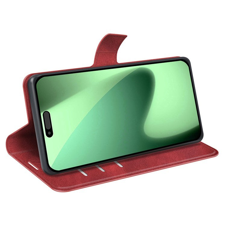 EIDERWOOD iPhone 17 Pro Max Kunstlæder Flip Cover m. Ståfunktion & Kortholder - Rød