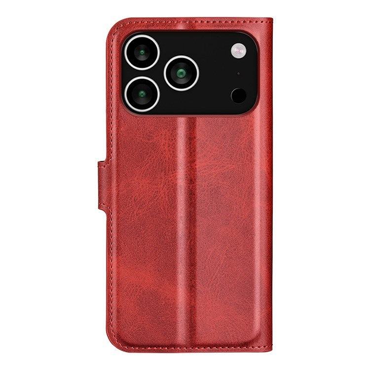 EIDERWOOD iPhone 17 Pro Max Kunstlæder Flip Cover m. Ståfunktion & Kortholder - Rød