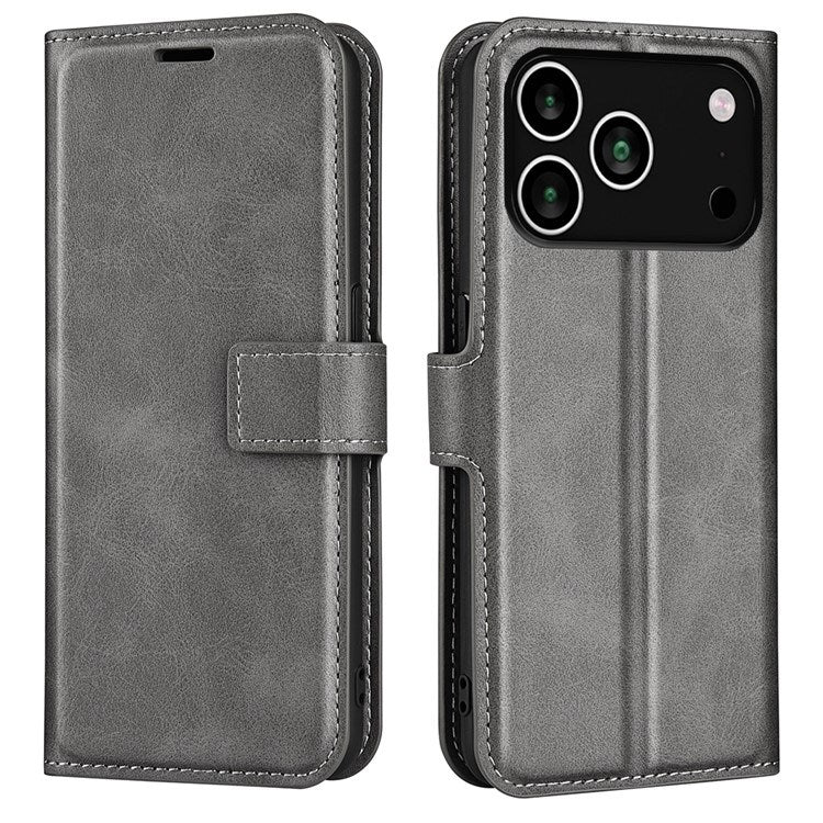 EIDERWOOD iPhone 17 Pro Max Kunstlæder Flip Cover m. Ståfunktion & Kortholder - Grå