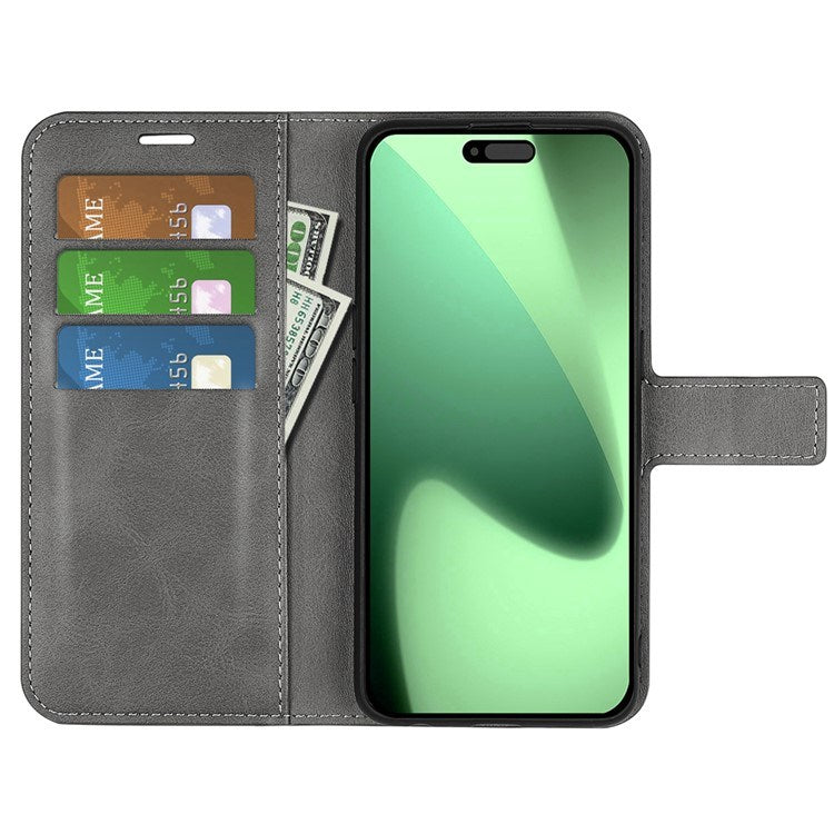EIDERWOOD iPhone 17 Pro Max Kunstlæder Flip Cover m. Ståfunktion & Kortholder - Grå