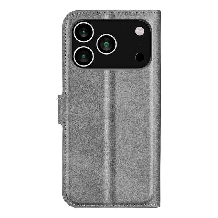 EIDERWOOD iPhone 17 Pro Max Kunstlæder Flip Cover m. Ståfunktion & Kortholder - Grå