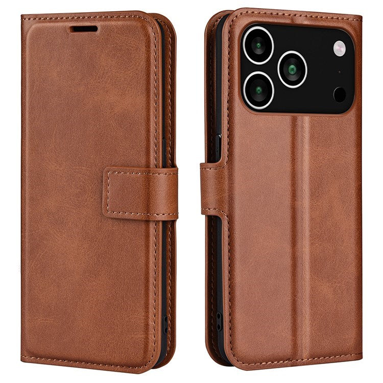EIDERWOOD iPhone 17 Pro Max Kunstlæder Flip Cover m. Ståfunktion & Kortholder - Lysebrun