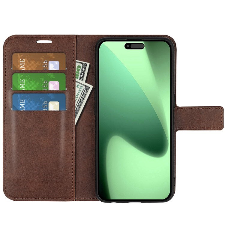 EIDERWOOD iPhone 17 Pro Max Kunstlæder Flip Cover m. Ståfunktion & Kortholder - Brun