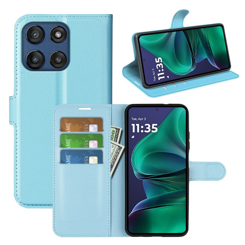 Motorola Moto G Stylus 5G (2025) EIDERWOOD Kunstlæder Flipcover m. Kortholder & Ståfunktion - Blå