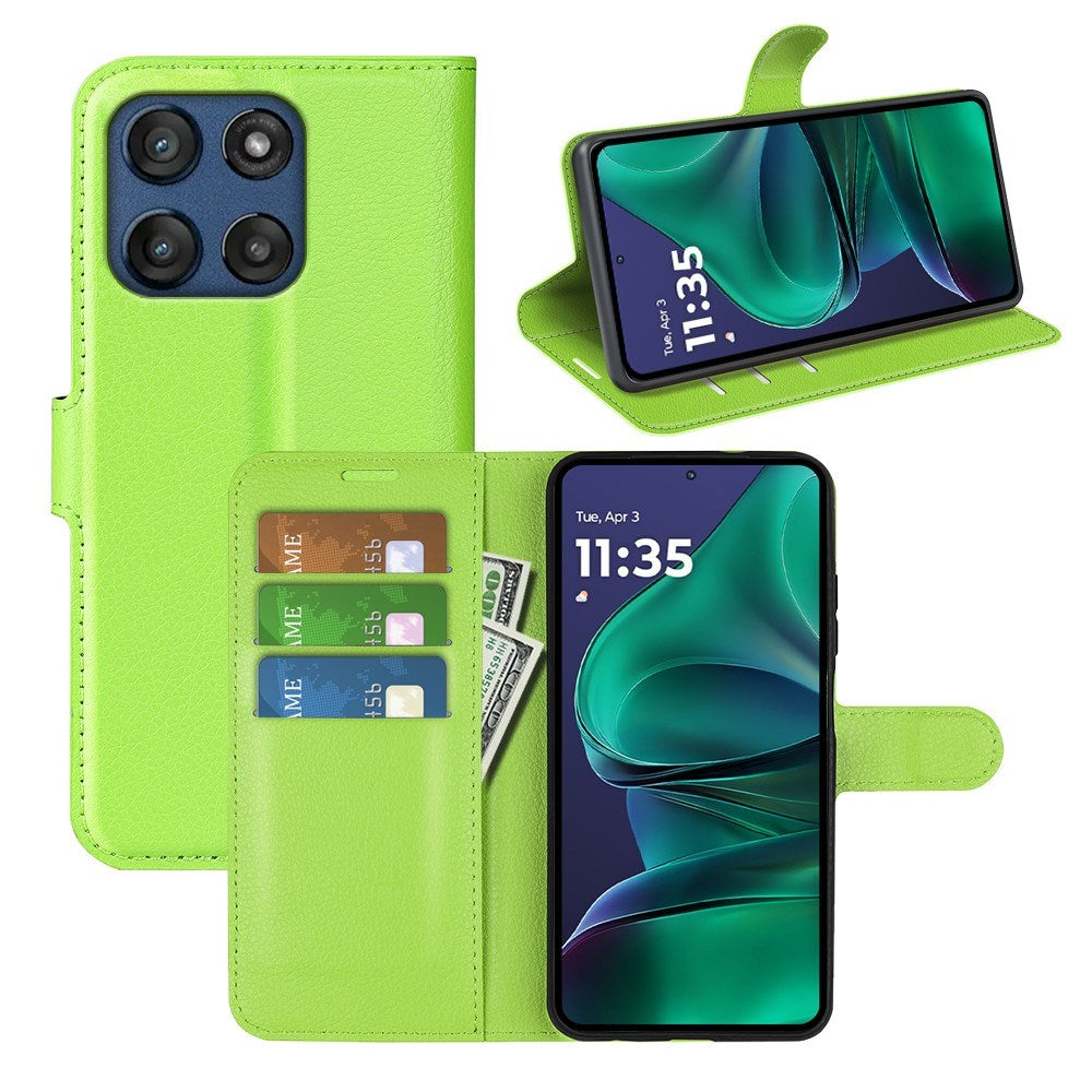 Motorola Moto G Stylus 5G (2025) EIDERWOOD Kunstlæder Flipcover m. Kortholder & Ståfunktion - Grøn