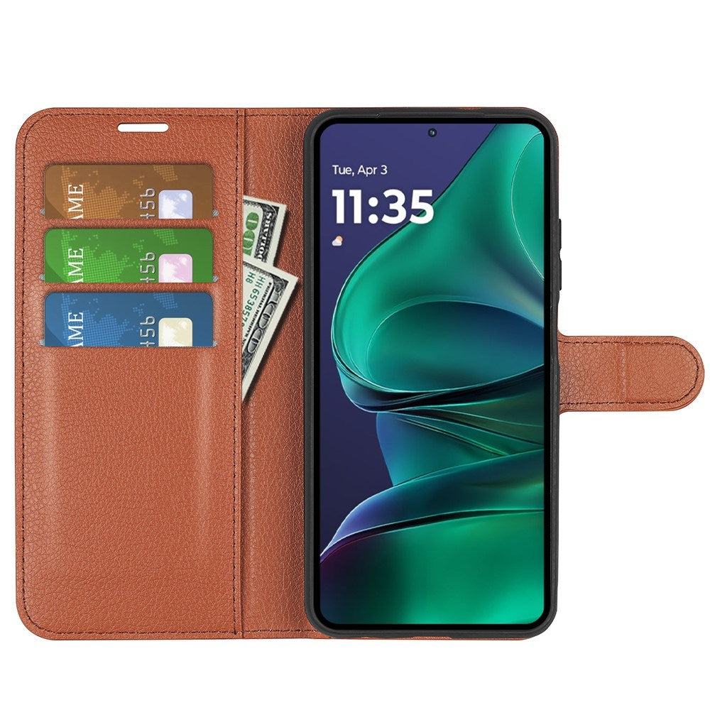 Motorola Moto G Stylus 5G (2025) EIDERWOOD Kunstlæder Flipcover m. Kortholder & Ståfunktion - Brun