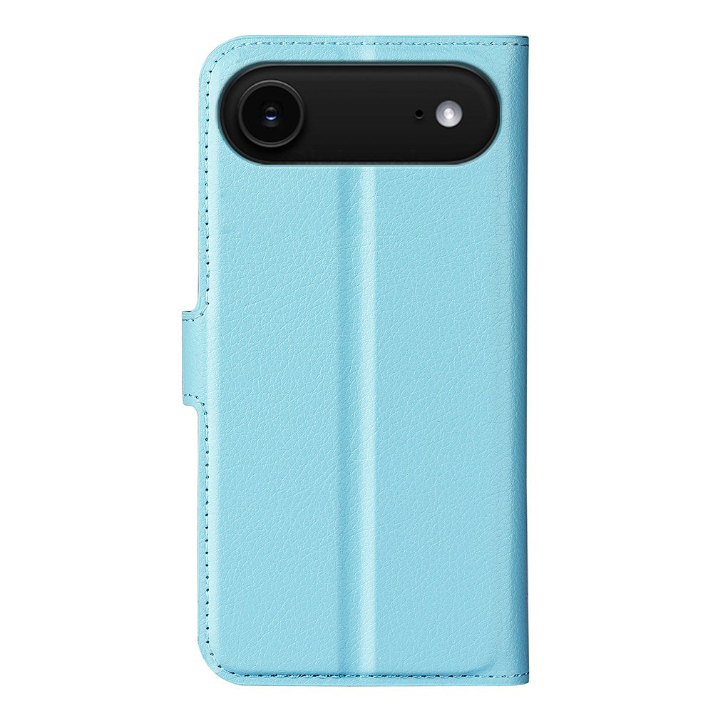EIDERWOOD iPhone Air Litchi Flip Cover m. Indbygget Kortholder & Ståfunktion - Blå