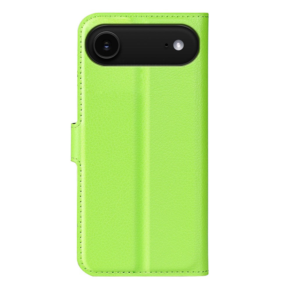 EIDERWOOD iPhone Air Litchi Flip Cover m. Indbygget Kortholder & Ståfunktion - Grøn