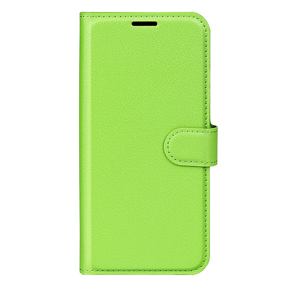 EIDERWOOD iPhone 17 Pro Litchi Flip Cover m. Indbygget Kortholder & Ståfunktion - Grøn