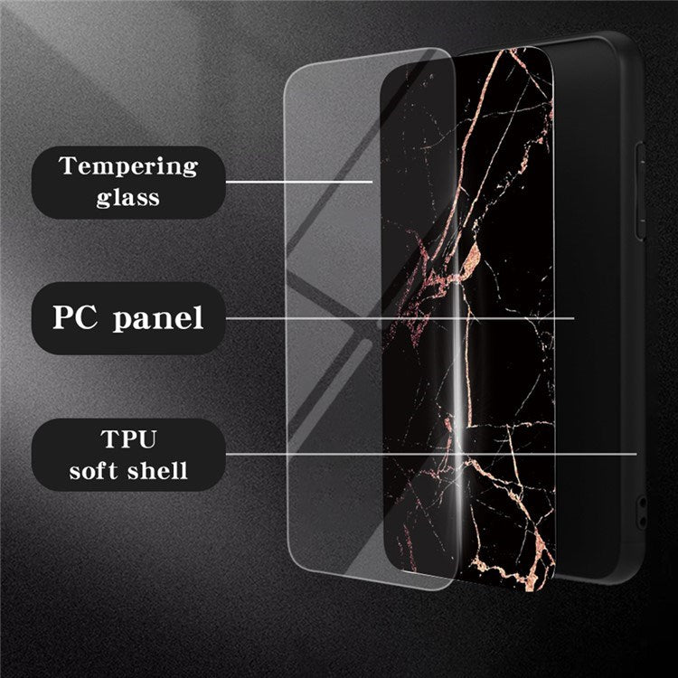 EIDERWOOD Motorola Edge 60 / Edge 60 Fusion Plastik Cover m. Glasbagside - Blå Marmor
