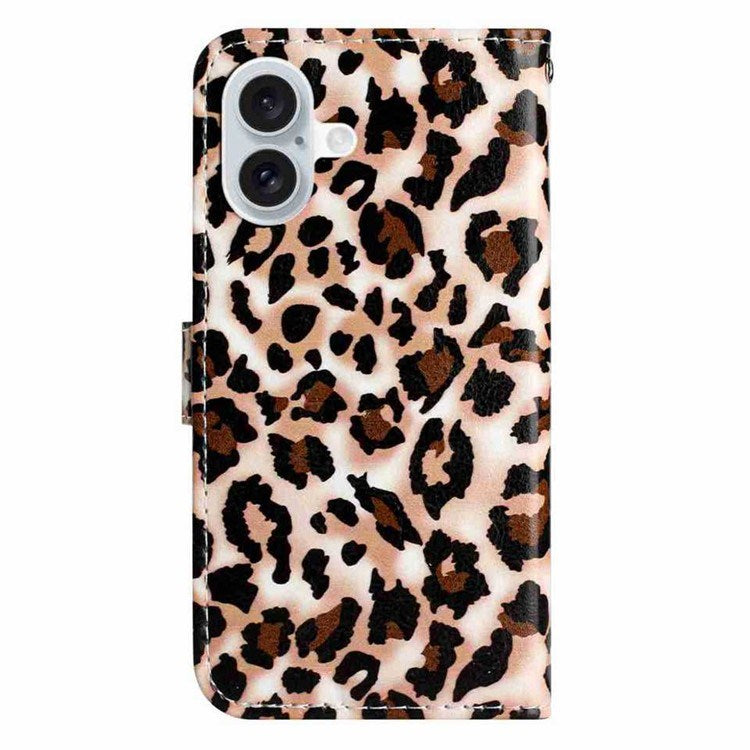 EIDERWOOD iPhone 17 Imiteret Læder Cover m. Pung & Strop - Leopard