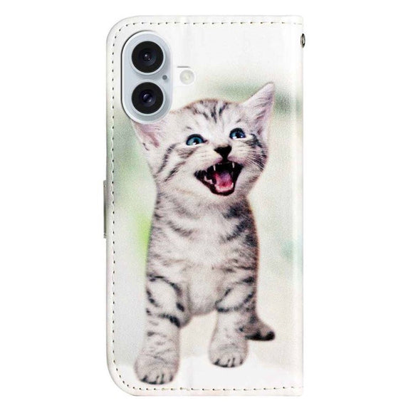 EIDERWOOD iPhone 17 Imiteret Læder Cover m. Pung & Strop - Kattekilling