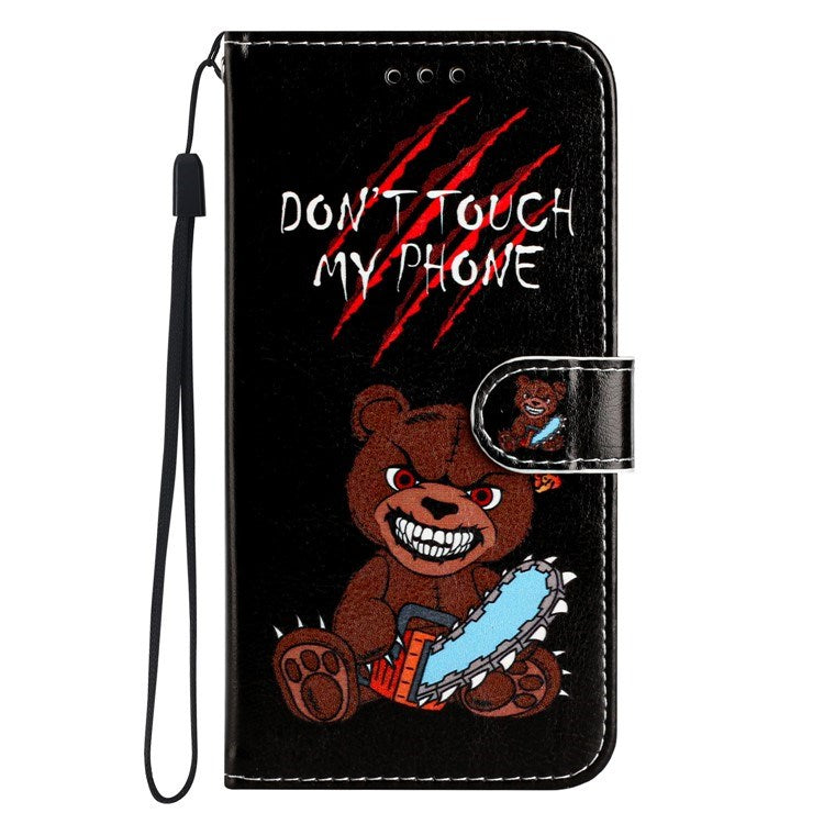 EIDERWOOD iPhone 17 Imiteret Læder Cover m. Pung & Strop - "Don't Touch My Phone" Bjørn