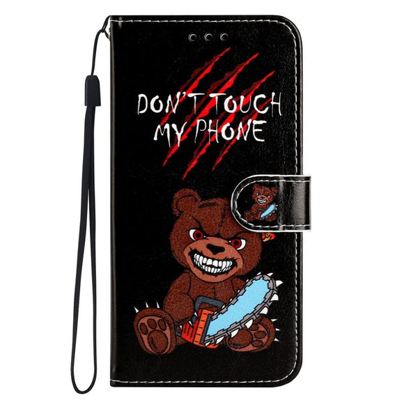 EIDERWOOD iPhone 17 Imiteret Læder Cover m. Pung & Strop - "Don't Touch My Phone" Bjørn
