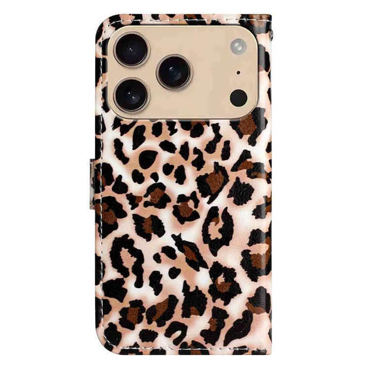 EIDERWOOD iPhone 17 Pro Imiteret Læder Cover m. Pung & Strop - Leopard