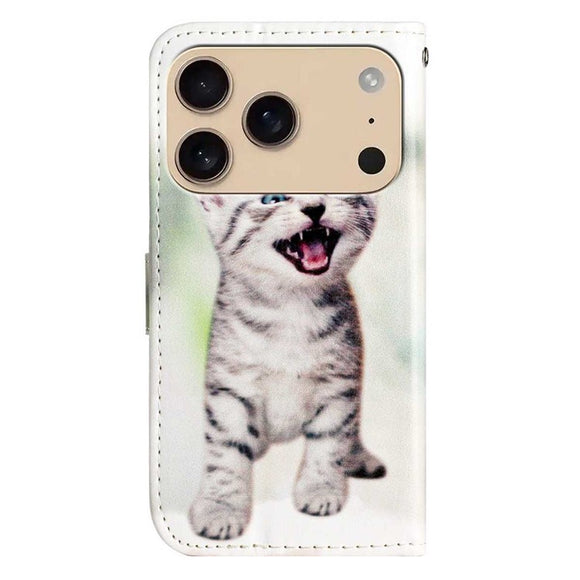 EIDERWOOD iPhone 17 Pro Imiteret Læder Cover m. Pung & Strop - Kattekilling
