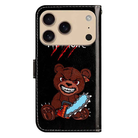 EIDERWOOD iPhone 17 Pro Imiteret Læder Cover m. Pung & Strop - "Don't Touch My Phone" Bjørn