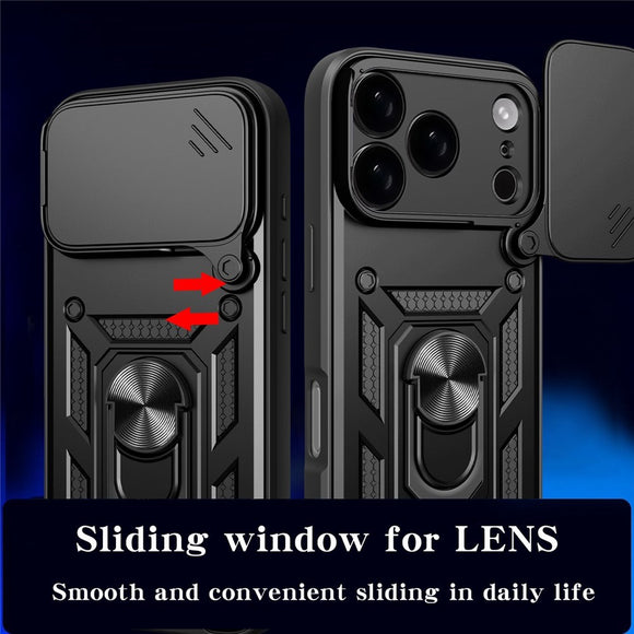 EIDERWOOD iPhone 17 Pro Hybrid Håndværker Cover m. Kickstand & Cam Slider - Sort