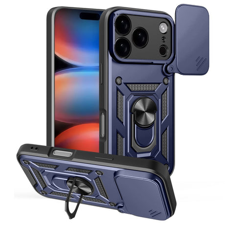 EIDERWOOD iPhone 17 Pro Hybrid Håndværker Cover m. Kickstand & Cam Slider - Blå