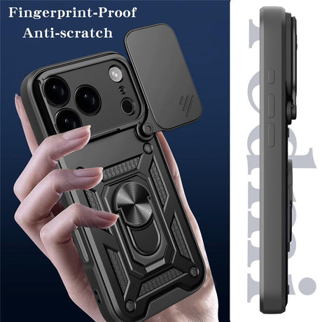EIDERWOOD iPhone 17 Pro Hybrid Håndværker Cover m. Kickstand & Cam Slider - Sølv