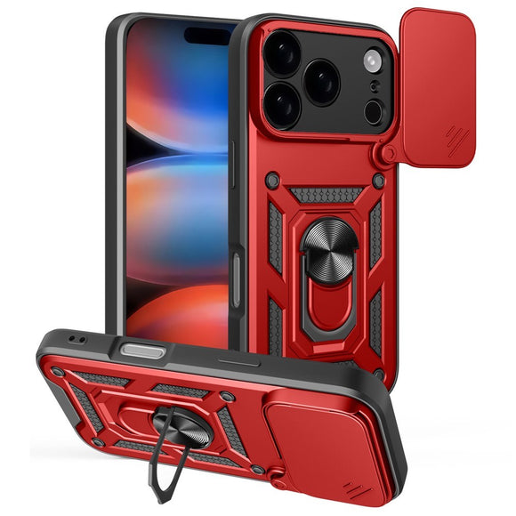 EIDERWOOD iPhone 17 Pro Max Hybrid Håndværker Cover m. Kickstand & Cam Slider - Rød