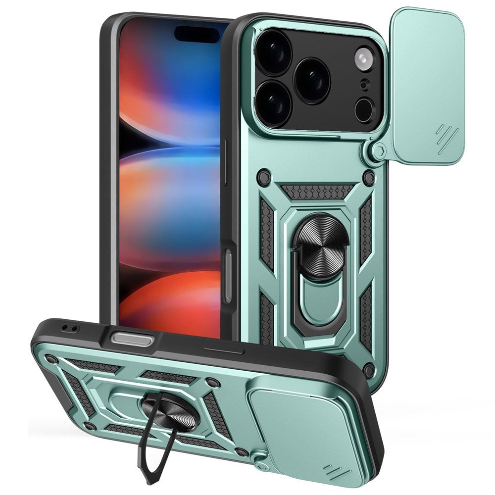 EIDERWOOD iPhone 17 Pro Max Hybrid Håndværker Cover m. Kickstand & Cam Slider - Grøn