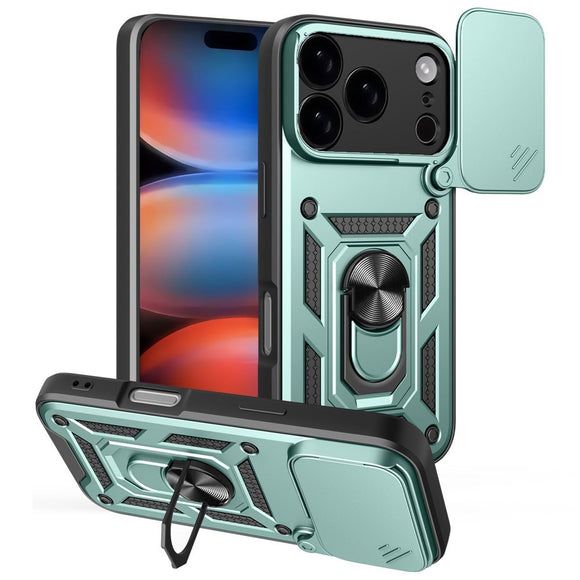 EIDERWOOD iPhone 17 Pro Max Hybrid Håndværker Cover m. Kickstand & Cam Slider - Grøn