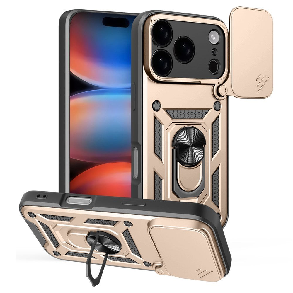 EIDERWOOD iPhone 17 Pro Max Hybrid Håndværker Cover m. Kickstand & Cam Slider - Guld