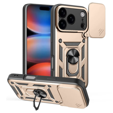 EIDERWOOD iPhone 17 Pro Max Hybrid Håndværker Cover m. Kickstand & Cam Slider - Guld