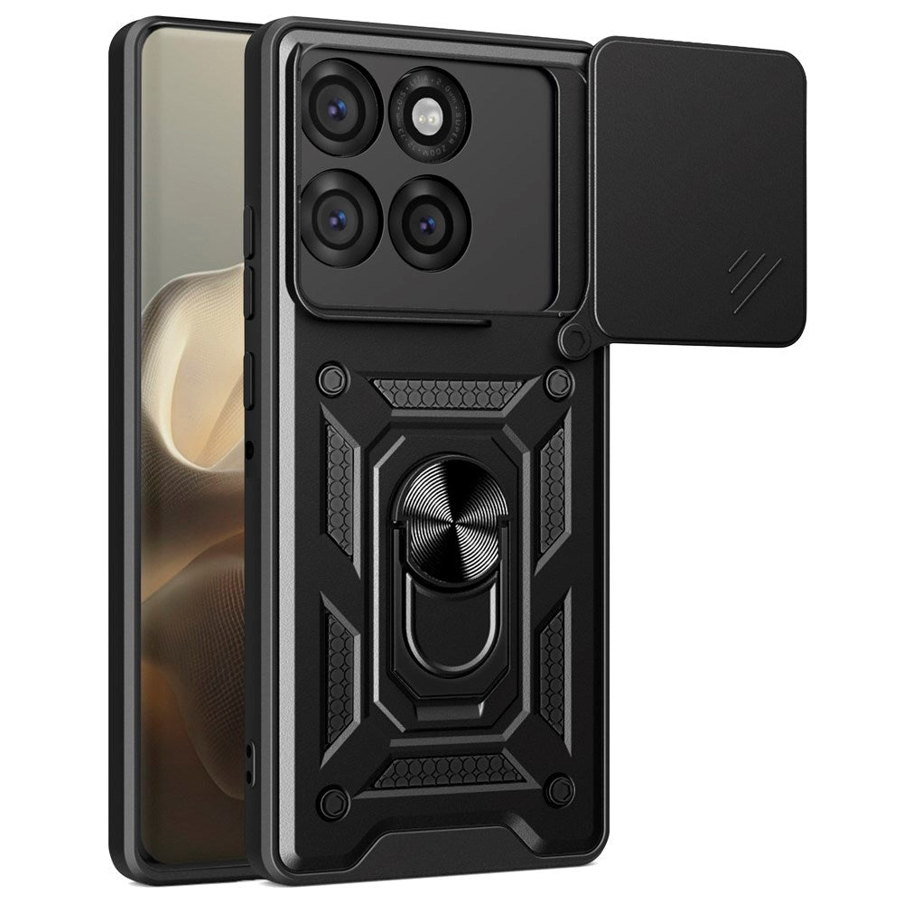 EIDERWOOD Motorola Edge 60 Pro Hybrid Håndværker Cover m. Magnetisk Kickstand & Cam Slider - Sort