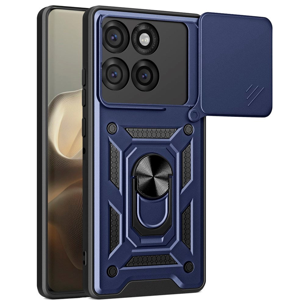 EIDERWOOD Motorola Edge 60 Pro Hybrid Håndværker Cover m. Magnetisk Kickstand & Cam Slider - Blå