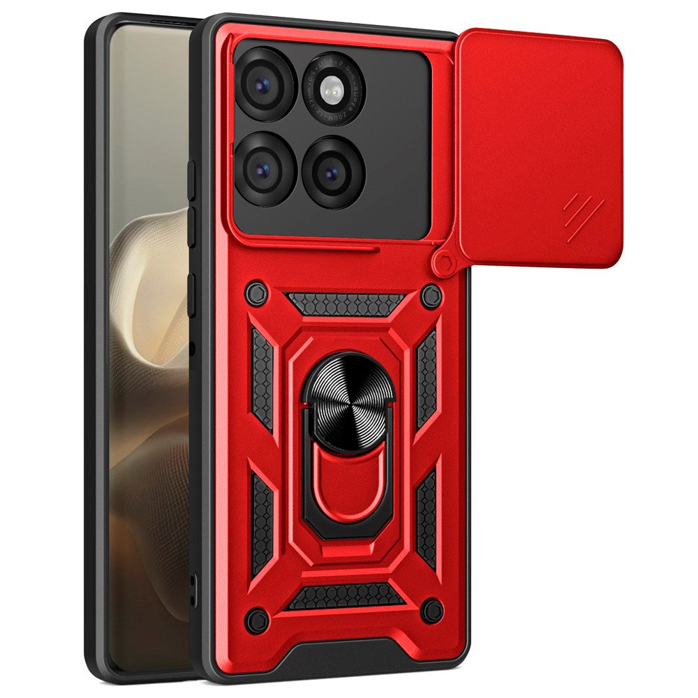 EIDERWOOD Motorola Edge 60 Pro Hybrid Håndværker Cover m. Magnetisk Kickstand & Cam Slider - Rød