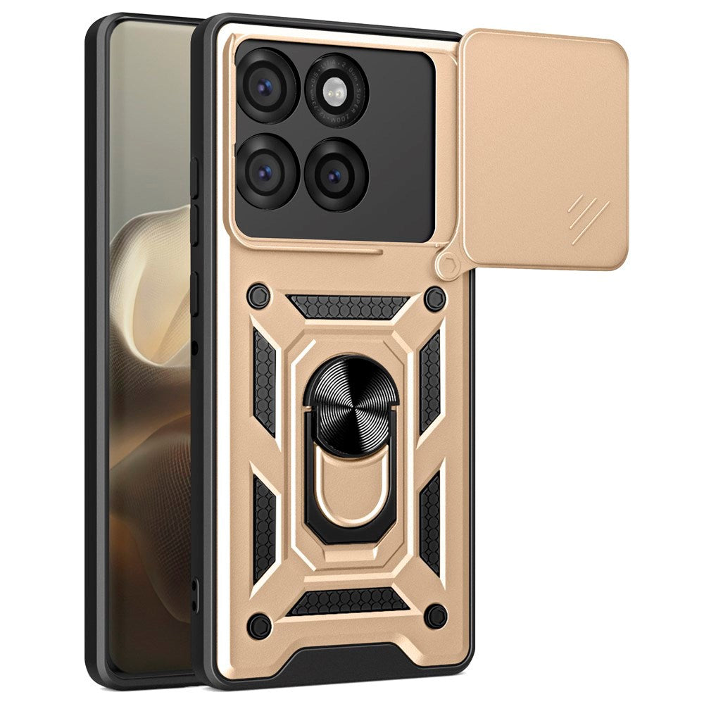 EIDERWOOD Motorola Edge 60 Pro Hybrid Håndværker Cover m. Magnetisk Kickstand & Cam Slider - Guld