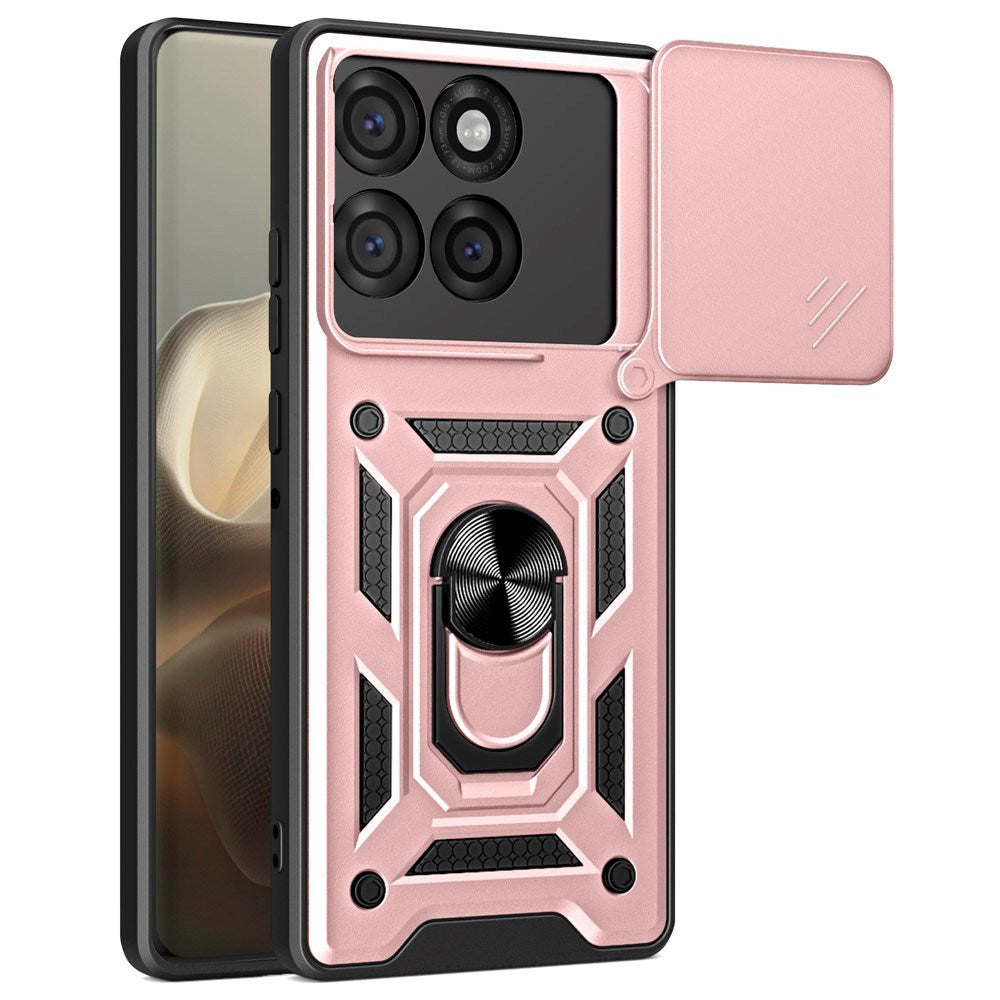 EIDERWOOD Motorola Edge 60 Pro Hybrid Håndværker Cover m. Magnetisk Kickstand & Cam Slider - Lyserød