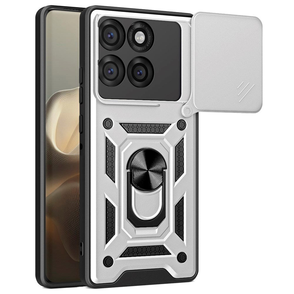 EIDERWOOD Motorola Edge 60 Pro Hybrid Håndværker Cover m. Magnetisk Kickstand & Cam Slider - Sølv