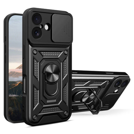 EIDERWOOD iPhone 17 Hybrid Håndværker Cover m. Kickstand & Cam Slider - Sort