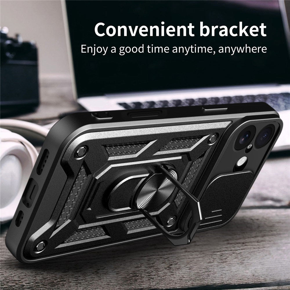 EIDERWOOD iPhone 17 Hybrid Håndværker Cover m. Kickstand & Cam Slider - Sort