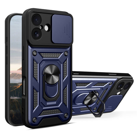 EIDERWOOD iPhone 17 Hybrid Håndværker Cover m. Kickstand & Cam Slider - Blå