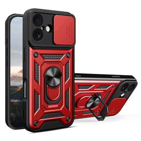 EIDERWOOD iPhone 17 Hybrid Håndværker Cover m. Kickstand & Cam Slider - Rød