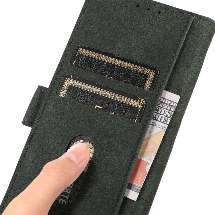 Samsung Galaxy S23 KHAZNEH Retro Læder Cover m. Pung - Grøn