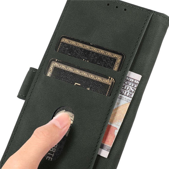 Samsung Galaxy S23 KHAZNEH Retro Læder Cover m. Pung - Grøn